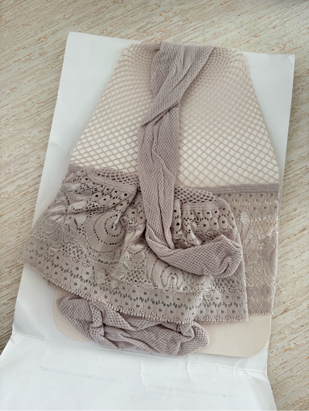 NWT MOSCHINO Gray Lace Top Fishnet Thigh Highs Size XS/S - Picture 10 of 11